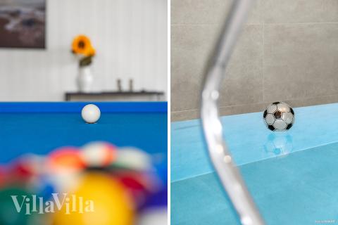 Das Luxusferienhaus 929 für 14 Personen hat einen großen Aktivitätsraum mit u. a. Billard und Darts