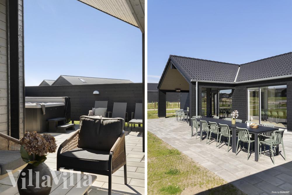 Genießen Sie einen Grillabend auf der Terrasse des Luxusferienhauses Nr. 932 in Fünen und seine Inseln