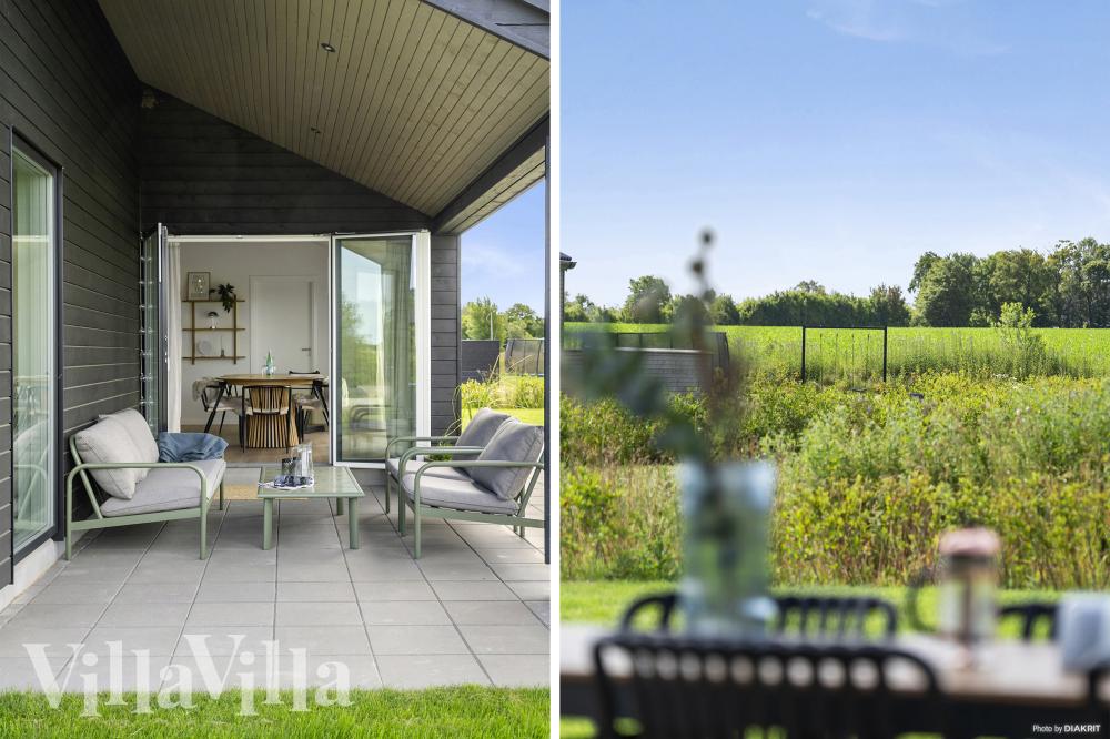 Das Luxusferienhaus Nr. 942 hat eine tolle Terrasse, die mit hochwertigen Gartenmöbeln für 8 Personen ausgestattet ist.