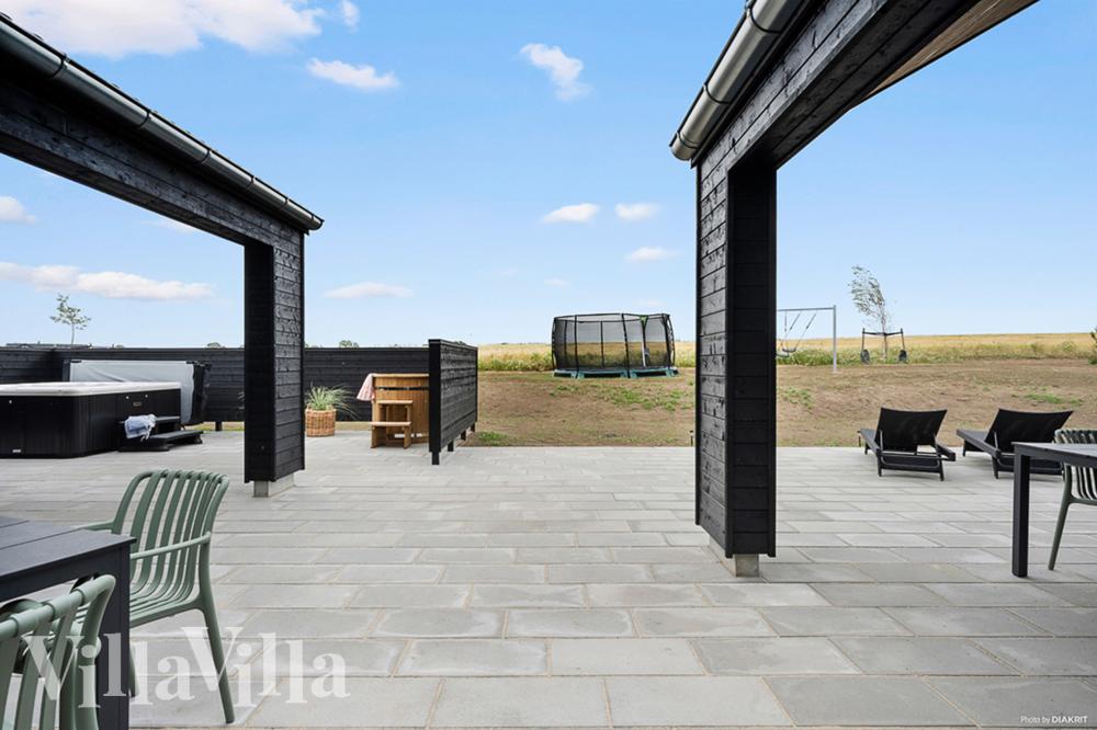 Große Terrasse am Luxusferienhaus Nr. 957 in Fünen und seine Inseln.