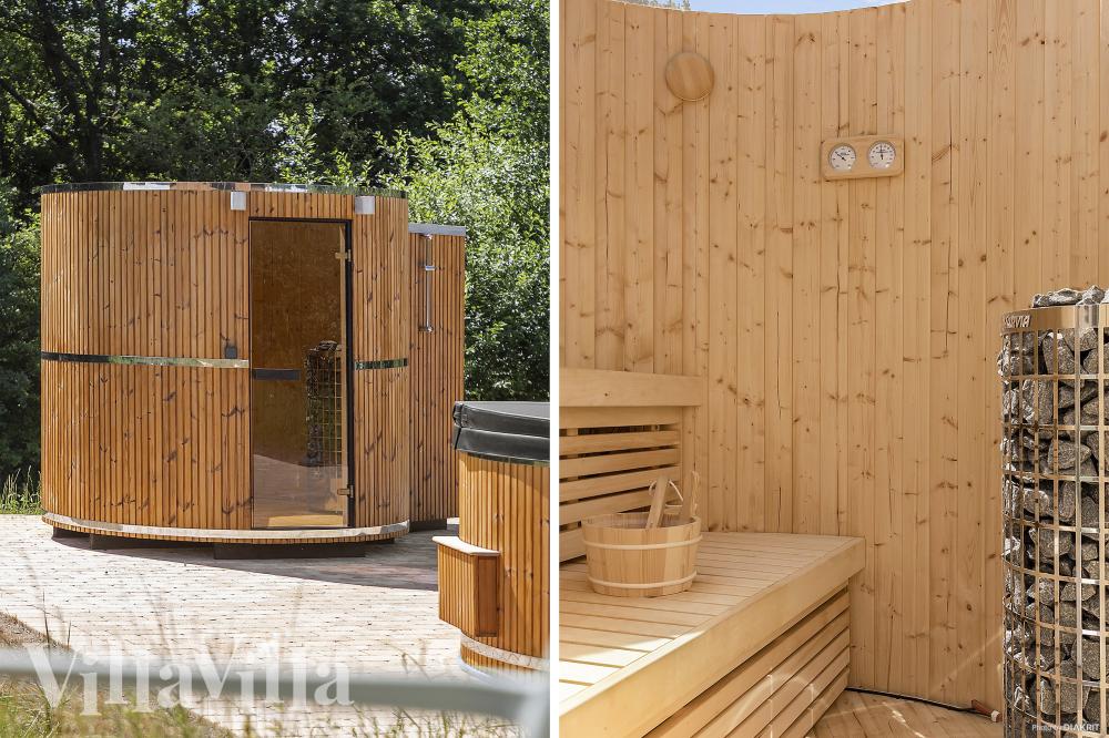 Genießen Sie die heiße Sauna im Luxusferienhaus Nr. 988 für 10 Personen