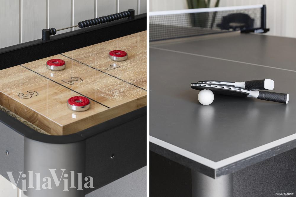 Das Luxusferienhaus 947 für 12 Personen hat einen großen Aktivitätsraum mit u. a. Billard und Darts