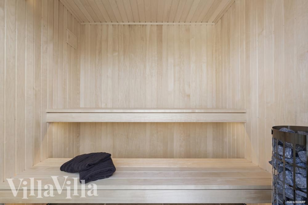 Genießen Sie die heiße Sauna im Luxusferienhaus Nr. 947 für 12 Personen