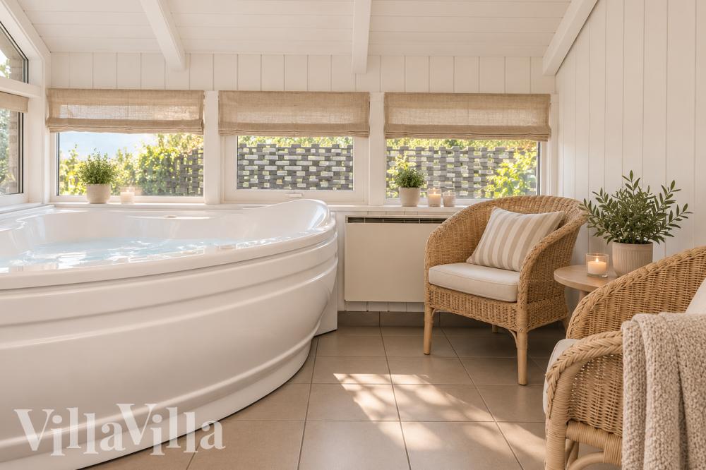 Das Luxusferienhaus Nr. 1010 bietet u. a. einen tollen Whirlpool